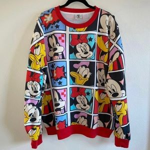 NWOT Disney 2X Mickey & Co Retro Comic Panel Sweatshirt
